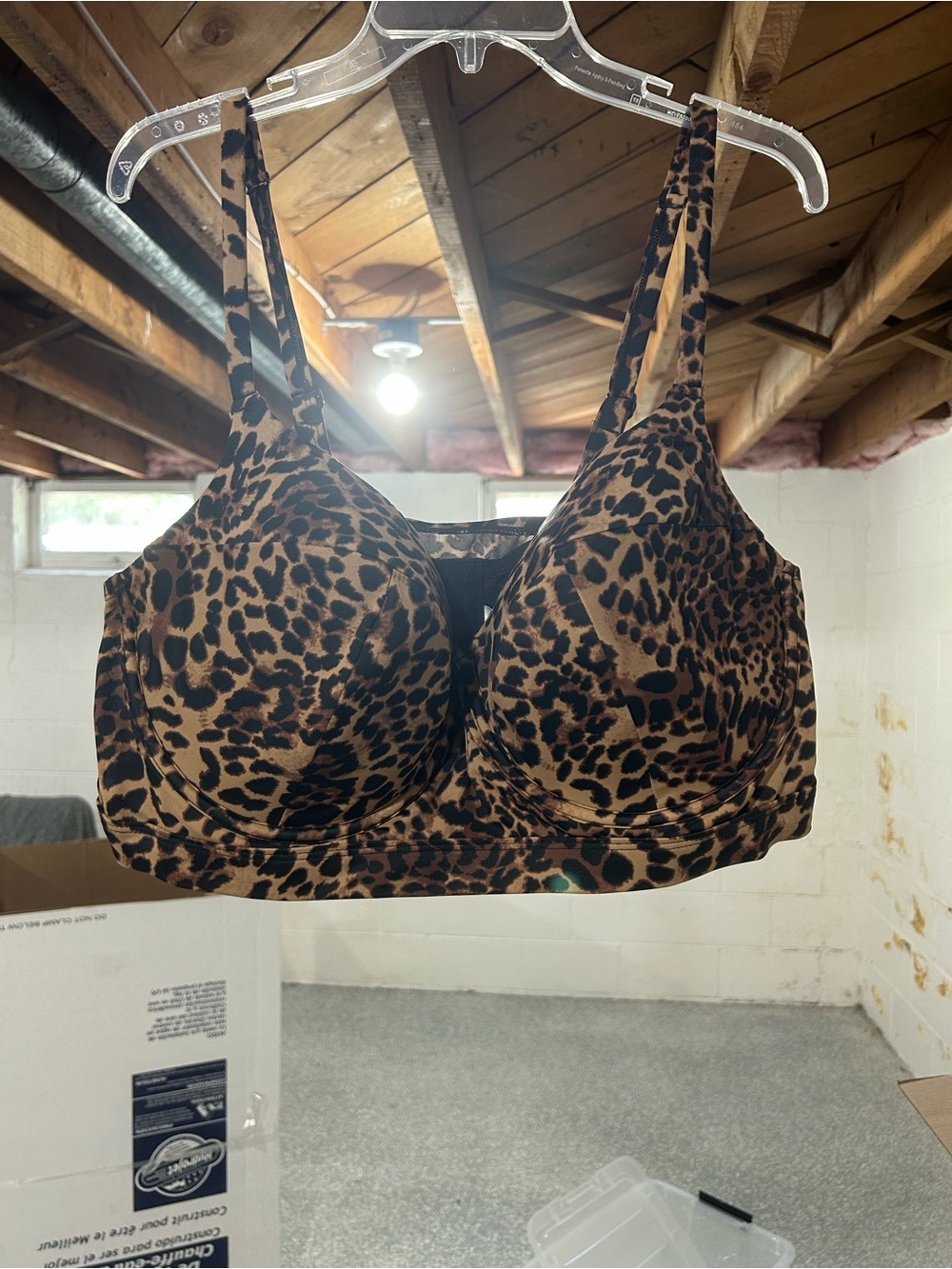 Lane Bryant SWIM Leopard-Print Wireless Bra in Brown and Black